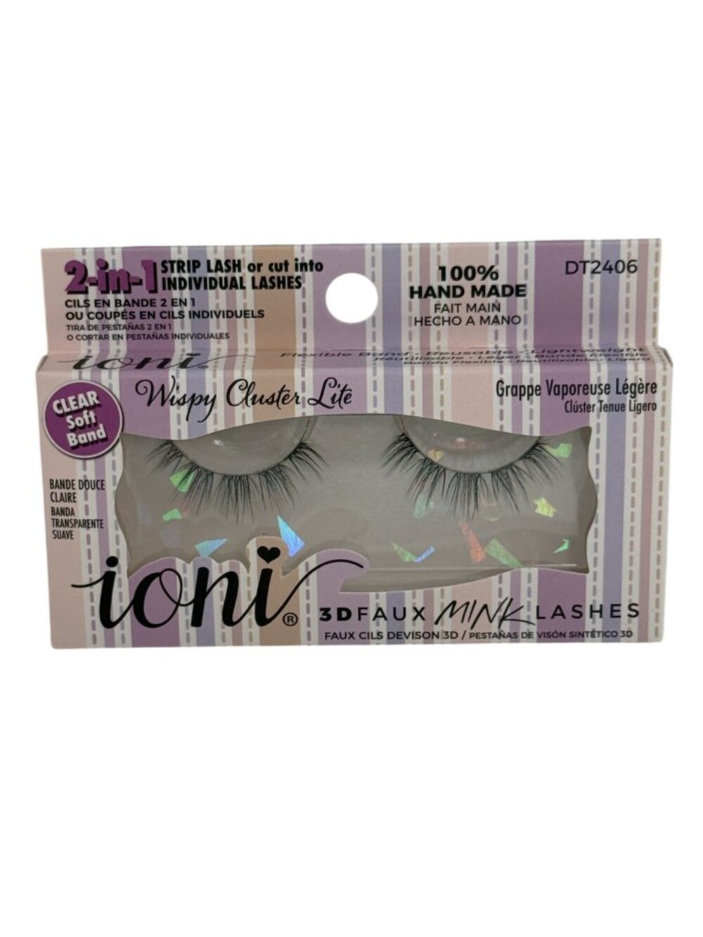 Ioni Wispy Cluster Lite 3D Faux Mink Lashes 2-in-1 New